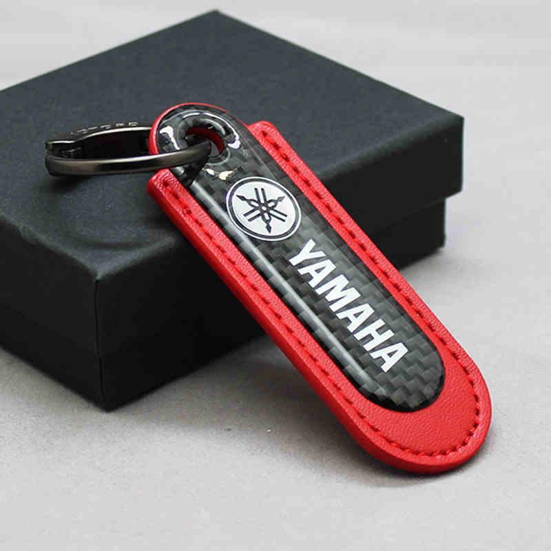 Motorcycle Carbon Fiber Leather Keychain