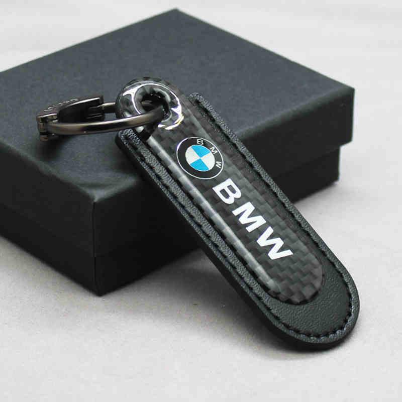 Motorcycle Carbon Fiber Leather Keychain