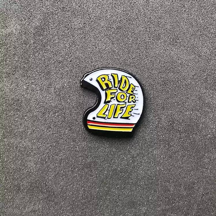 Motorcycle Helmet Pin Badge