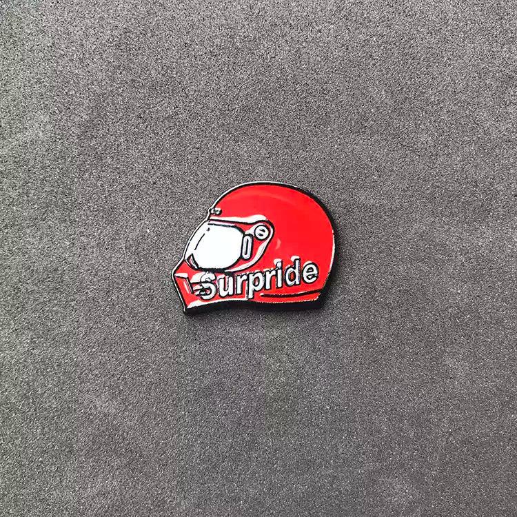 Motorcycle Helmet Pin Badge