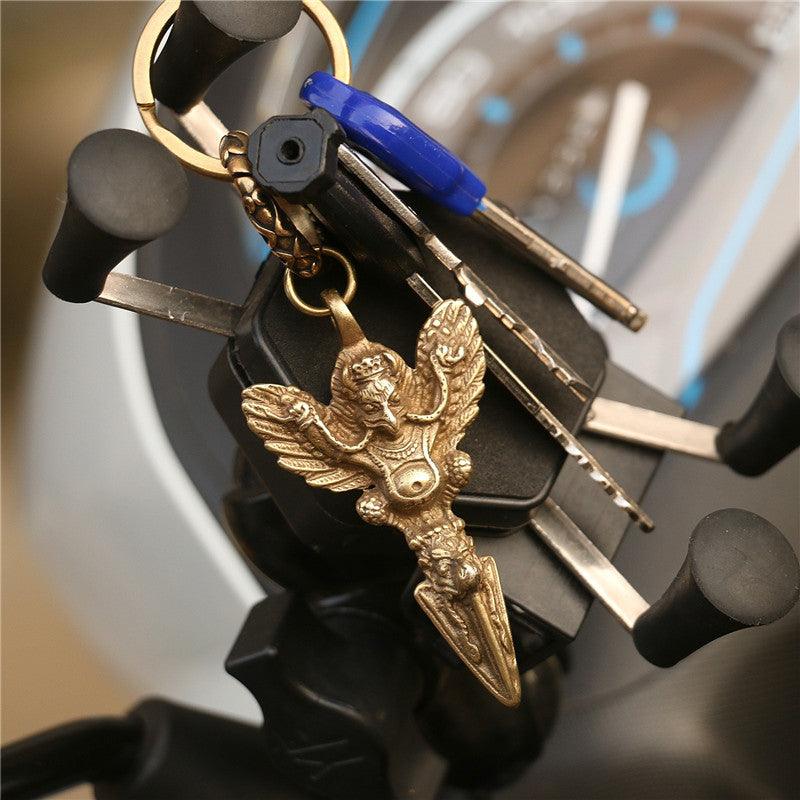 Solid Brass Oriental Mystic Bird Keychain