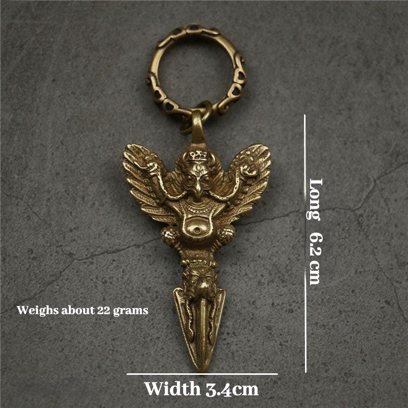 Solid Brass Oriental Mystic Bird Keychain