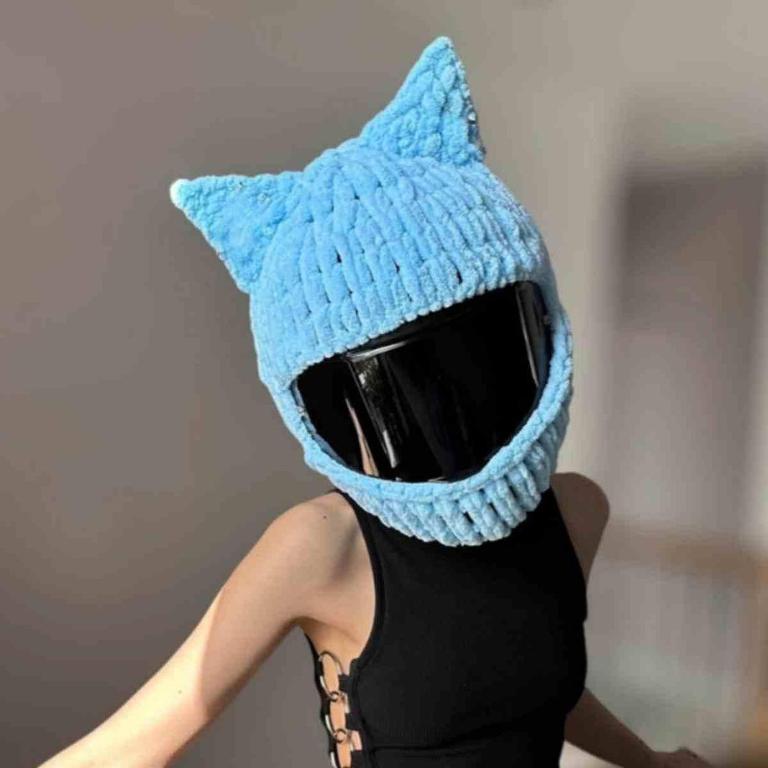 Handmade Knitted Cartoon Cover for Motorcycle Helmet