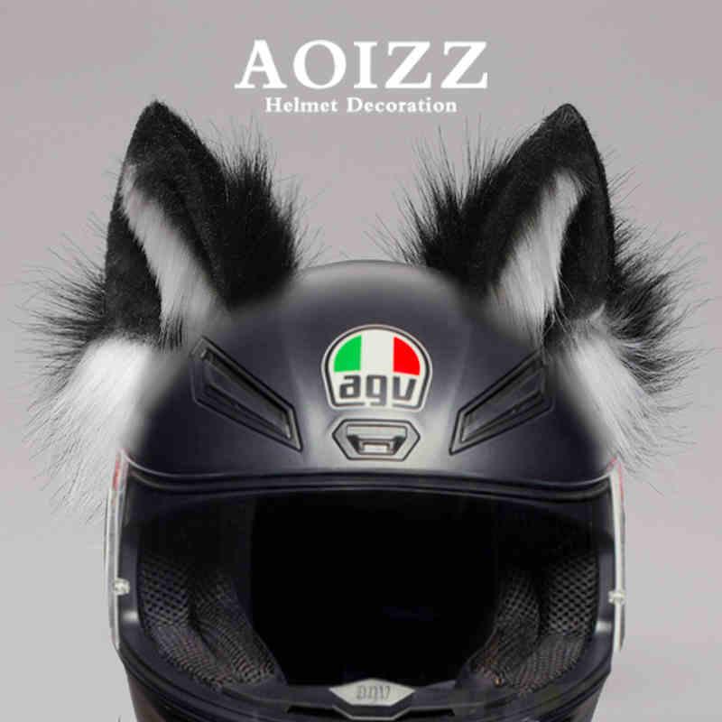 AOIZZ™ Handmade Snow Wolf Ear Helmet Decoration