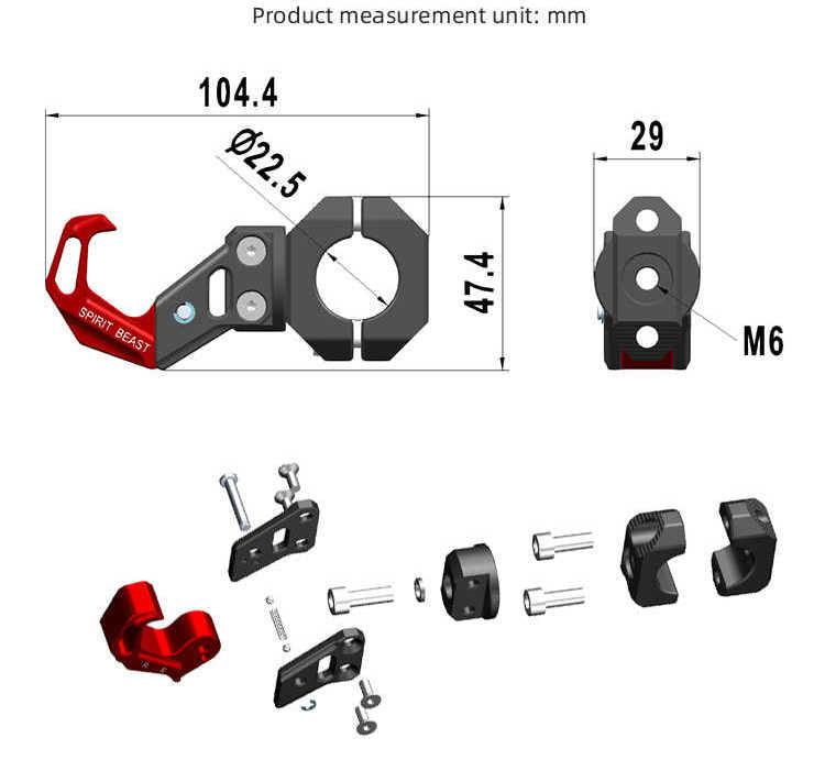 Motorcycle Aluminum CNC Alloy Crash Bar Hook