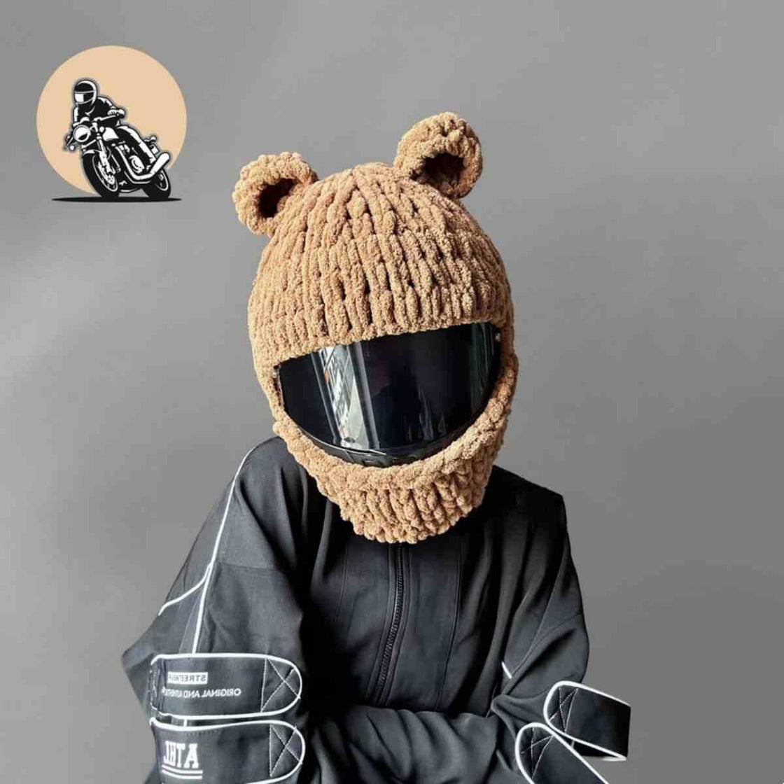 Handmade Knitted Cartoon Cover for Motorcycle Helmet