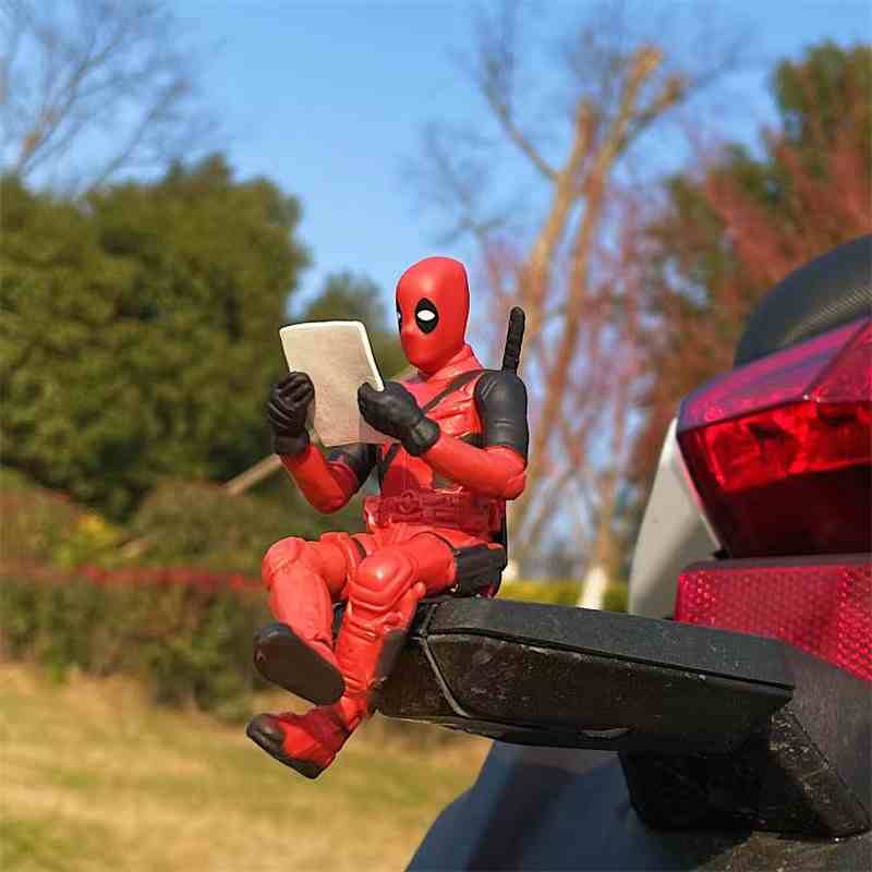 Deadpool Motorcycle Decoration Figurine