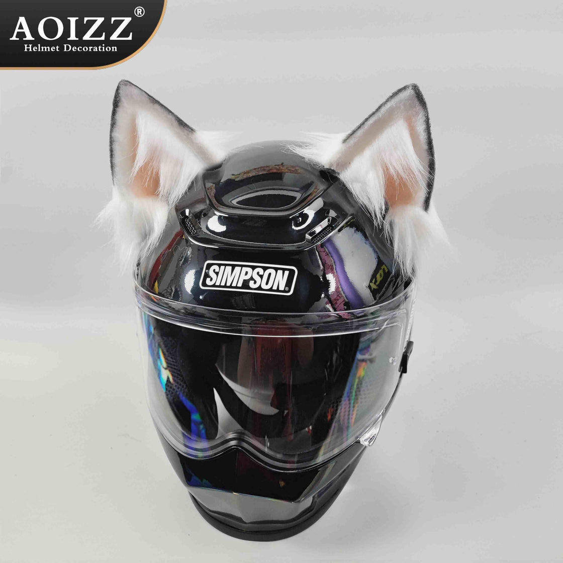 AOIZZ™ Handmade Snow Wolf Ear Helmet Decoration