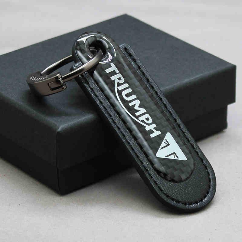 Motorcycle Carbon Fiber Leather Keychain