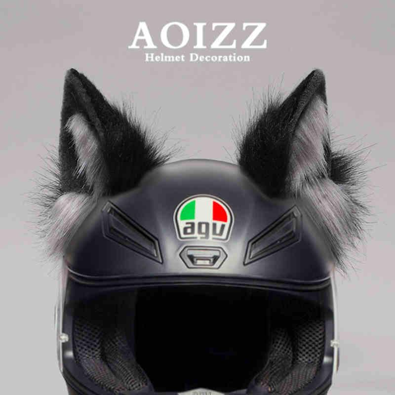 AOIZZ™ Handmade Snow Wolf Ear Helmet Decoration