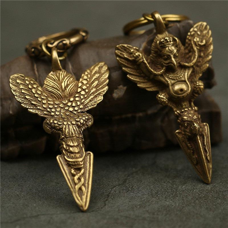 Solid Brass Oriental Mystic Bird Keychain