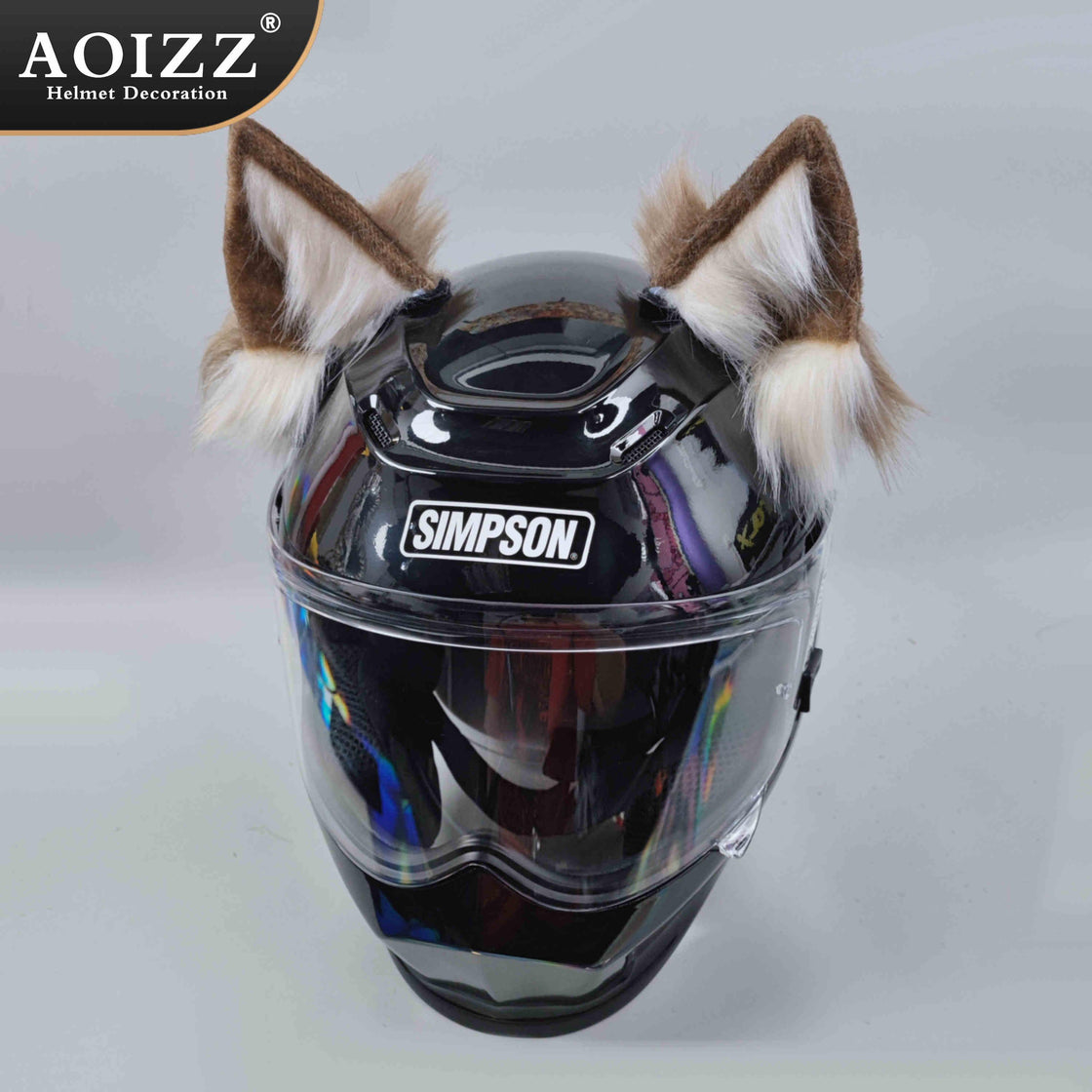 AOIZZ™ Handmade Snow Wolf Ear Helmet Decoration