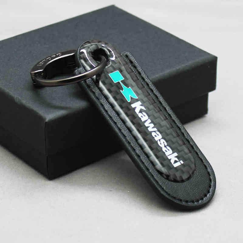 Motorcycle Carbon Fiber Leather Keychain