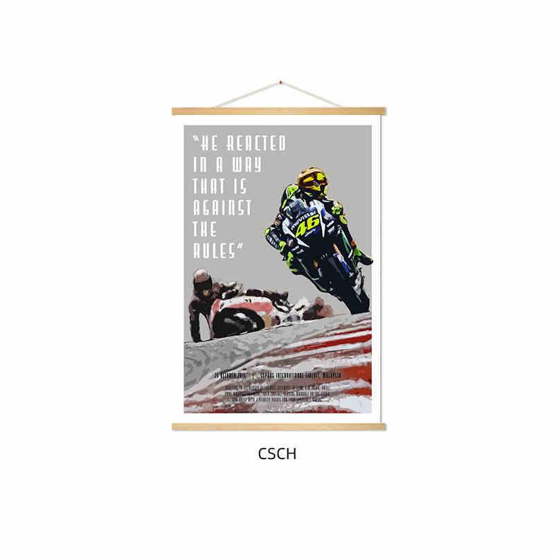 Motorcycle-Themed Scroll Wall Art Decor