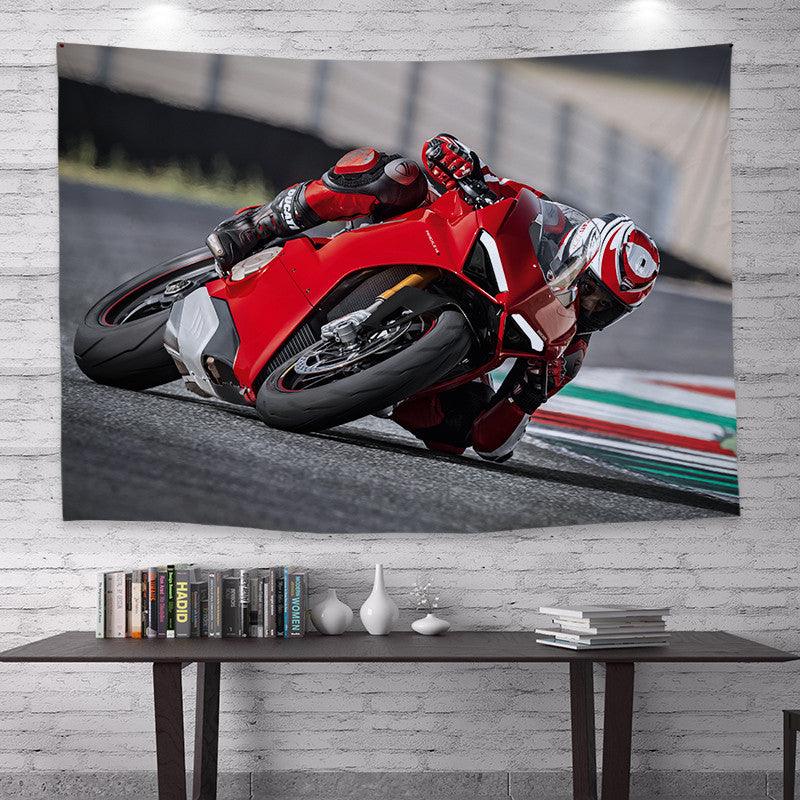 Motorcycle Rider Themed Wall Tapestry