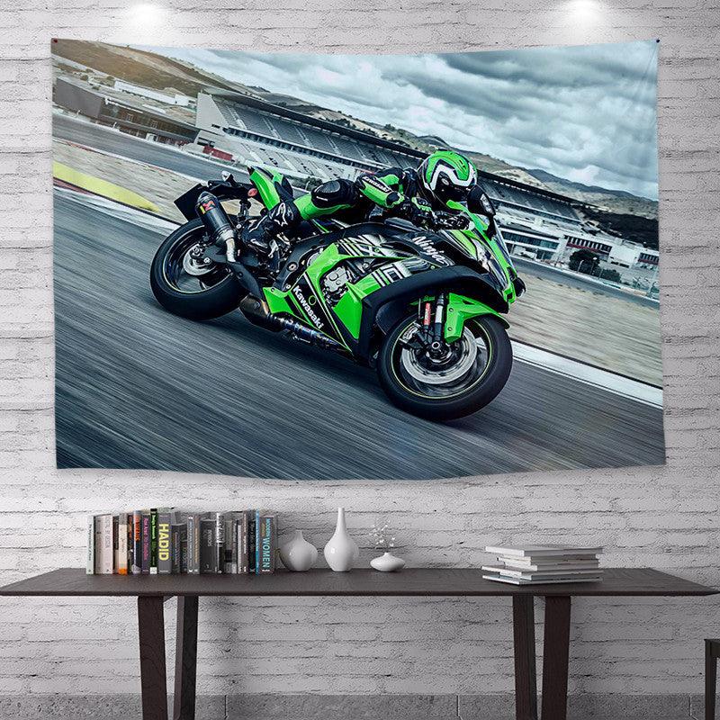 Motorcycle Rider Themed Wall Tapestry