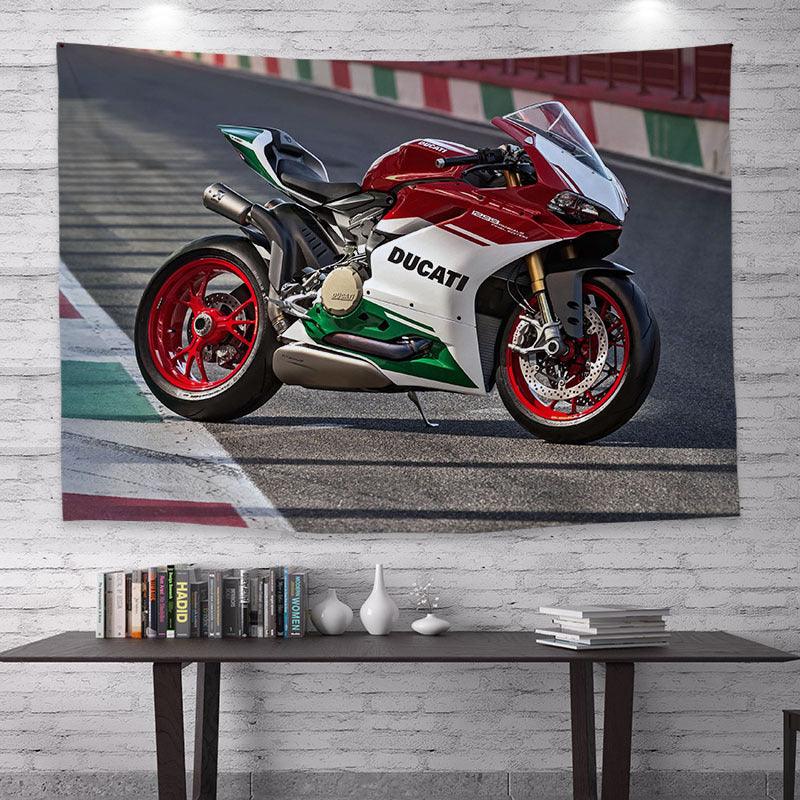 Motorcycle Rider Themed Wall Tapestry