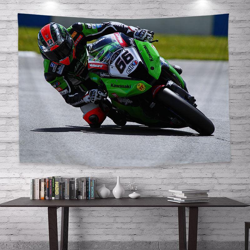 Motorcycle Rider Themed Wall Tapestry