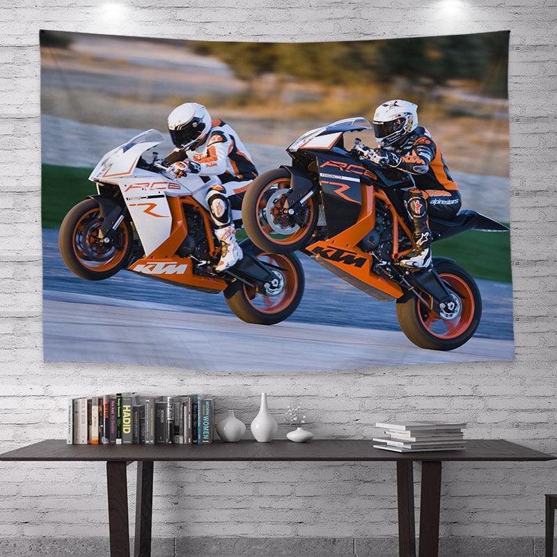 Motorcycle Rider Themed Wall Tapestry