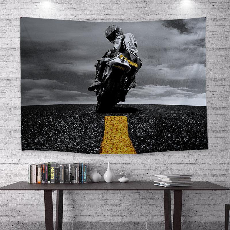 Motorcycle Rider Themed Wall Tapestry