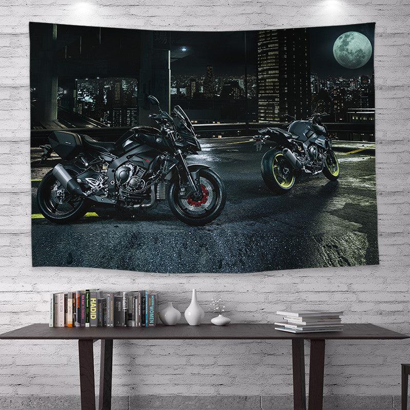 Motorcycle Rider Themed Wall Tapestry