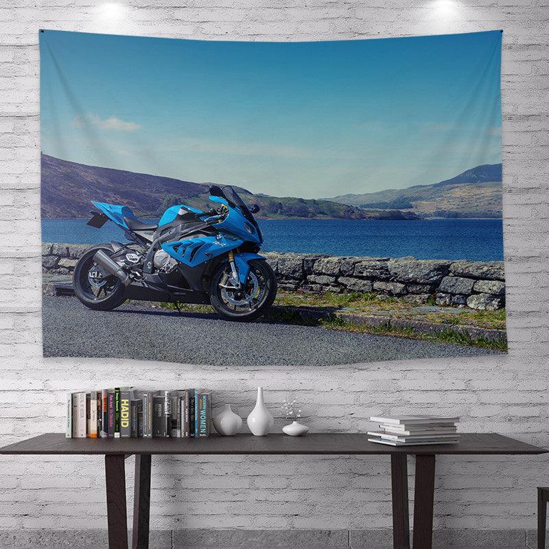 Motorcycle Rider Themed Wall Tapestry