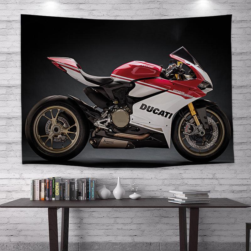 Motorcycle Rider Themed Wall Tapestry