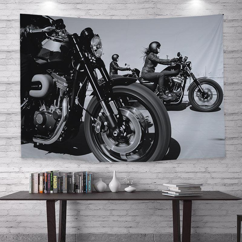 Motorcycle Rider Themed Wall Tapestry