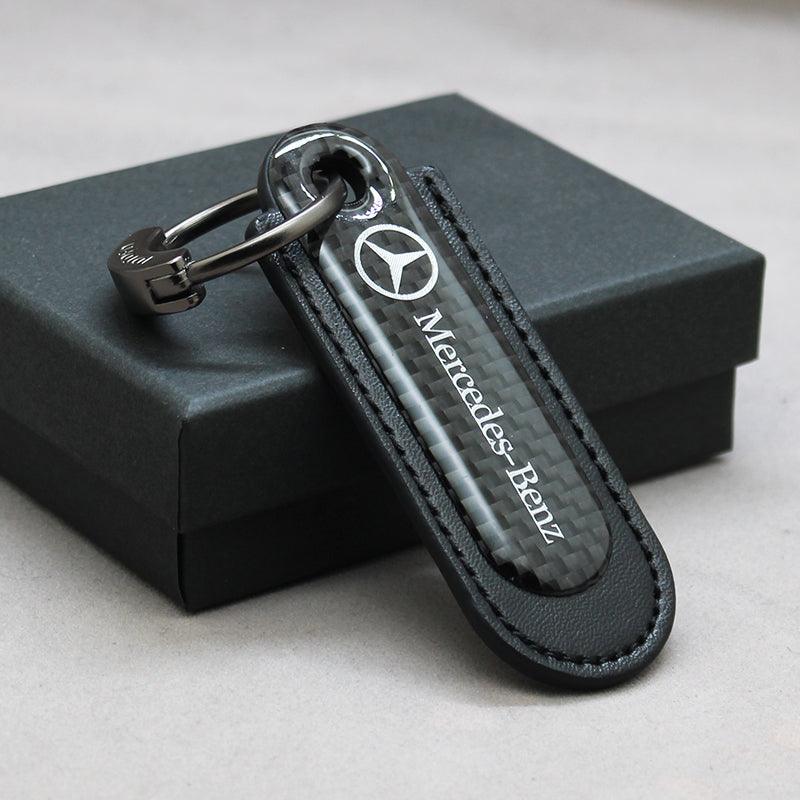 Motorcycle Carbon Fiber Leather Keychain