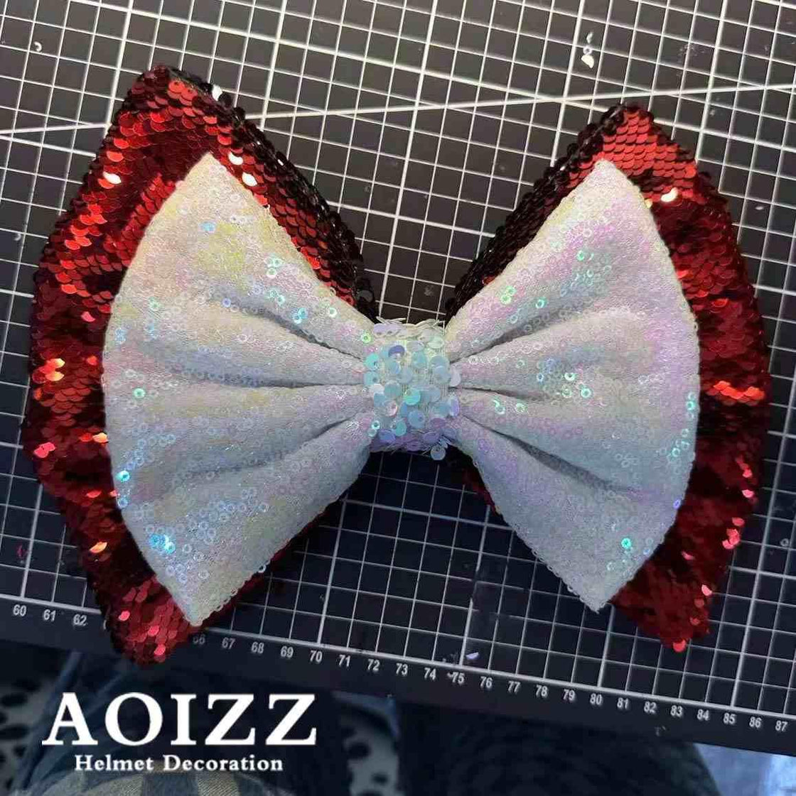 AOIZZ™ Handcrafted Helmet Flip-Color Bow