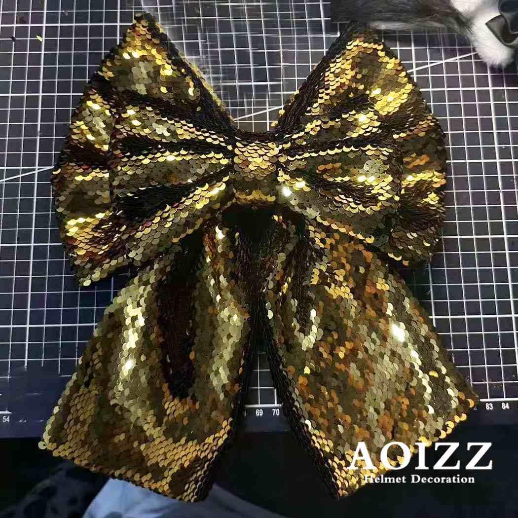 AOIZZ™ Handcrafted Helmet Flip-Color Bow