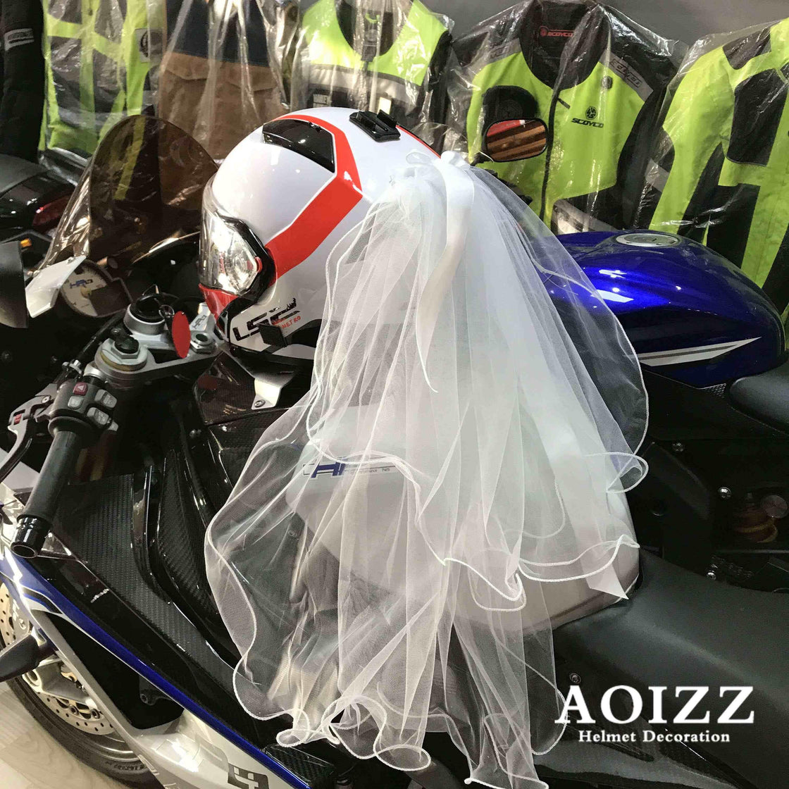 AOIZZ™ Motorcycle Helmet Veil Decoration