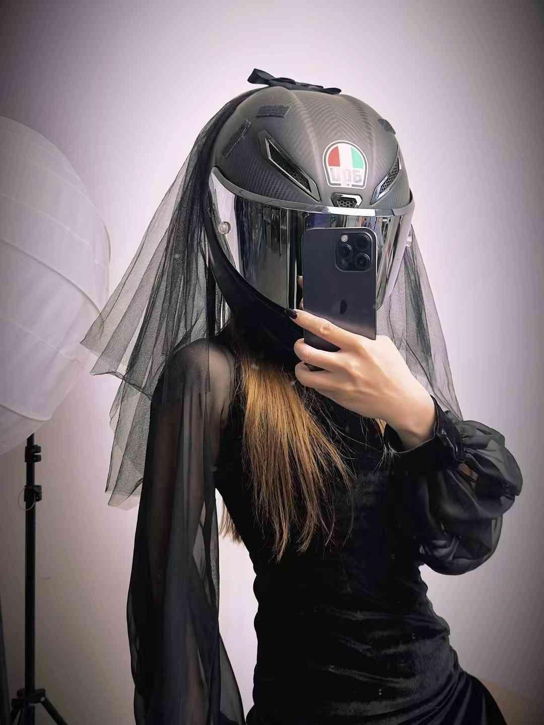 AOIZZ™ Motorcycle Helmet Veil Decoration