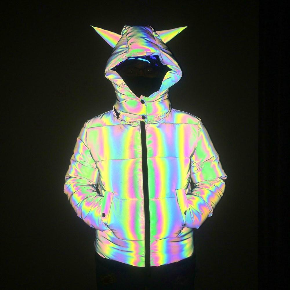 Rainbow Reflective Winter Motorcycle Jacket