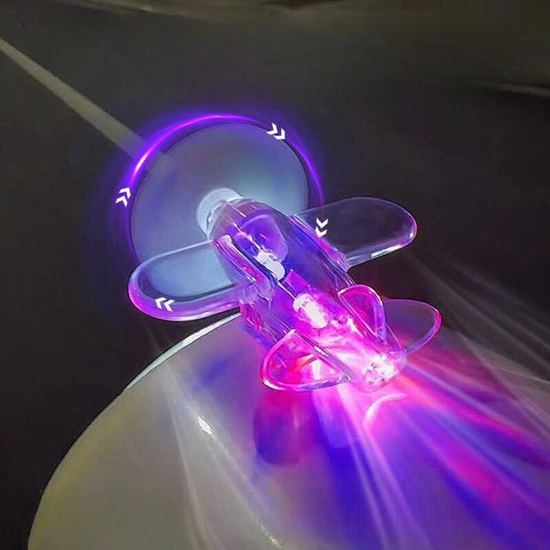 Wind-Powered Light-Up Airplane Decoration