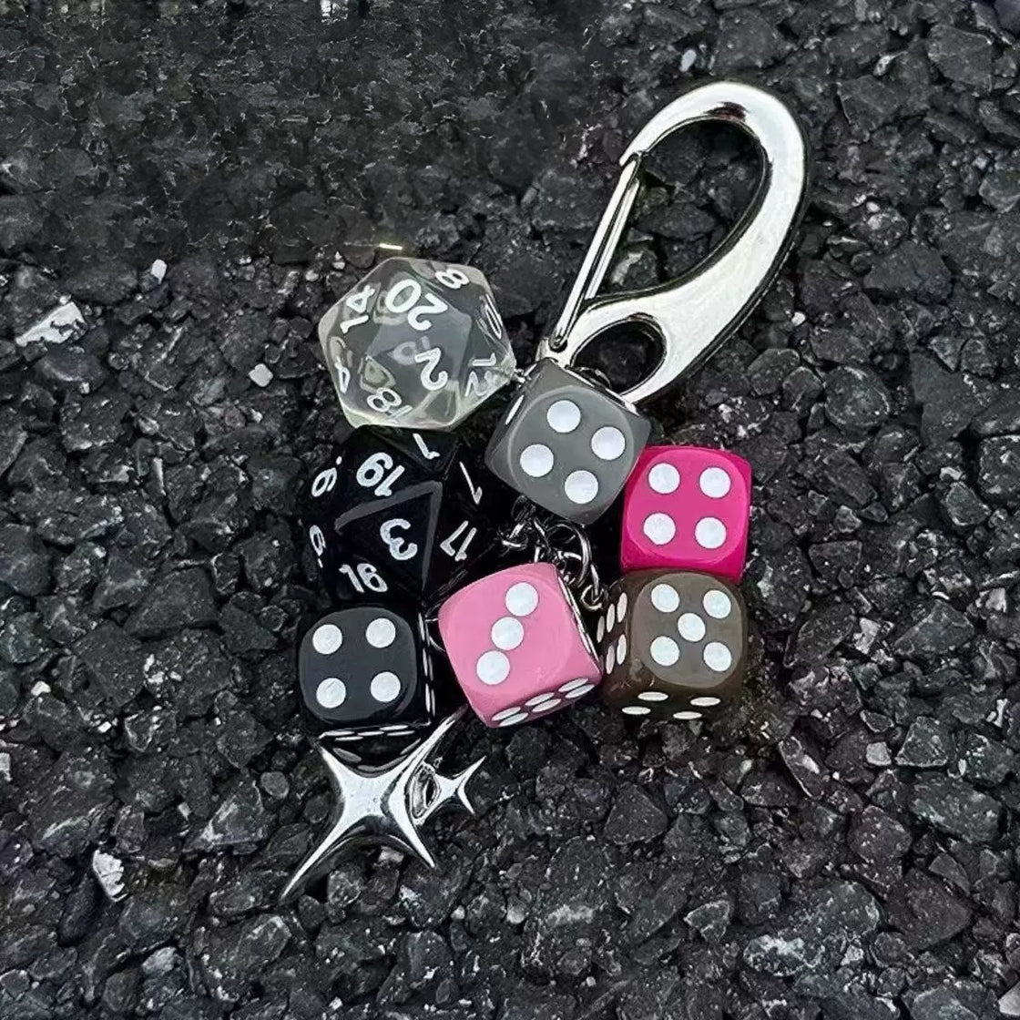 Motorcycle Super Lucky Dice Keychain