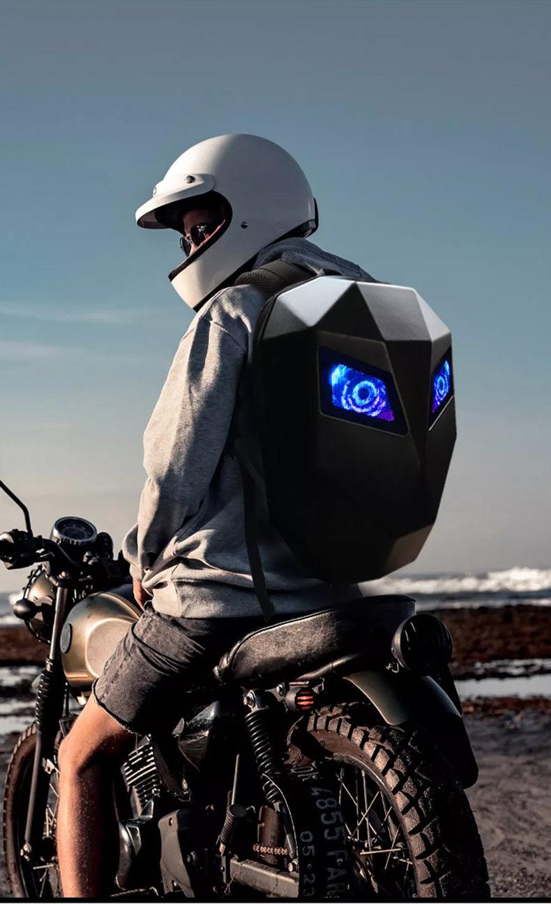 Crelander™ LED Hard Shell Water Resistant Motorcycle Backpack - Bean's Moto Booth