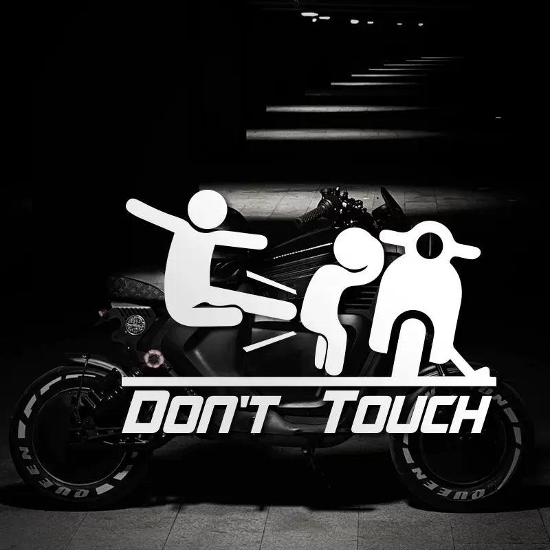 "Don't Touch" Sticker - Bean's Moto Booth