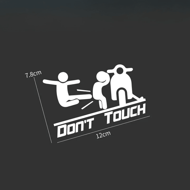 "Don't Touch" Sticker - Bean's Moto Booth