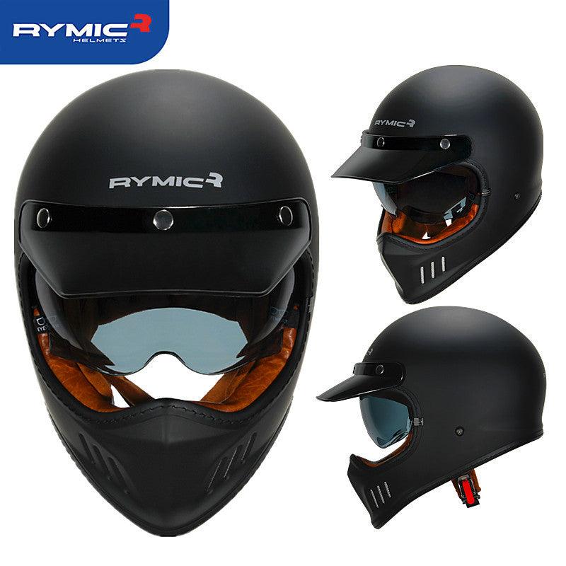 RYMIC™ Vintage Full Face Helmet - Bean's Moto Booth