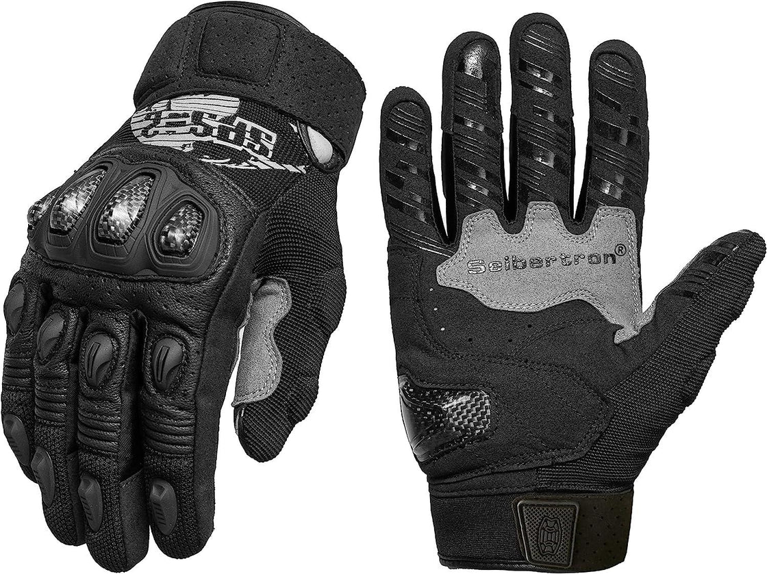 Seibertron™ SPS-2 Carbon Fiber Touchscreen Motorcycle Gloves - Bean's Moto Booth