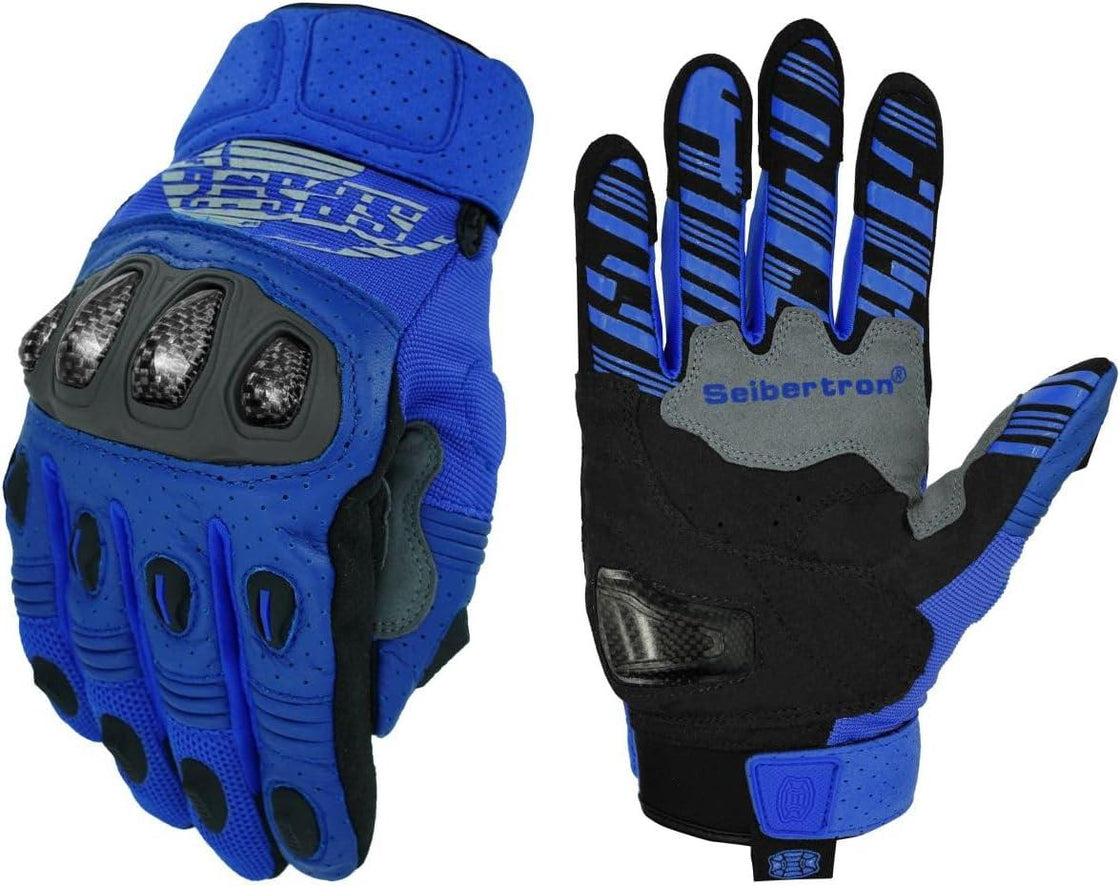 Seibertron™ SPS-2 Carbon Fiber Touchscreen Motorcycle Gloves - Bean's Moto Booth