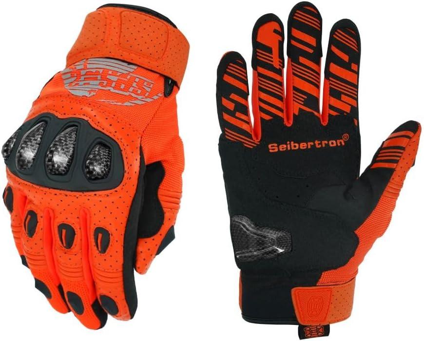 Seibertron™ SPS-2 Carbon Fiber Touchscreen Motorcycle Gloves - Bean's Moto Booth