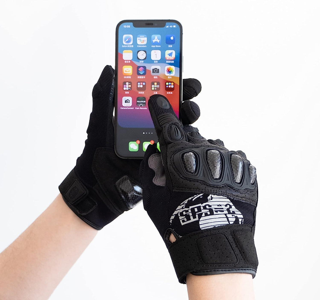 Seibertron™ SPS-2 Carbon Fiber Touchscreen Motorcycle Gloves - Bean's Moto Booth