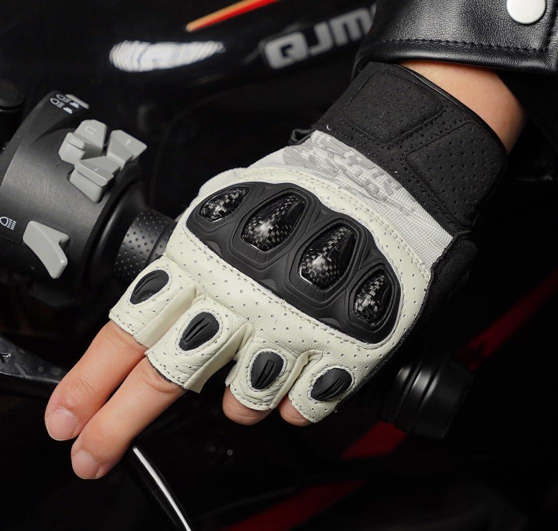 Seibertron™ SPS-5 Carbon Fiber Half Finger Motorcycle Gloves - Bean's Moto Booth