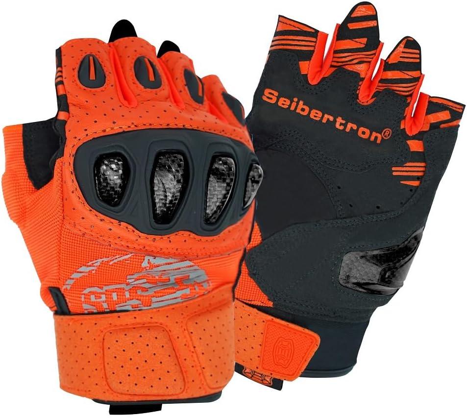 Seibertron™ SPS-5 Carbon Fiber Half Finger Motorcycle Gloves - Bean's Moto Booth