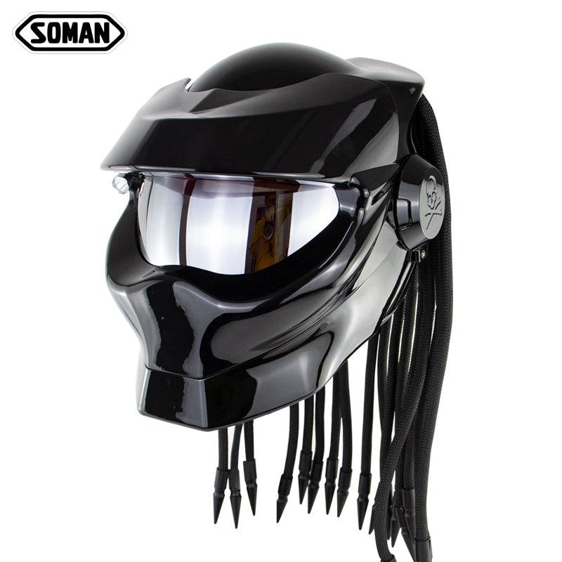 SOMAN™ Predator Dreadlocks Helmet(with flash Light) - Bean's Moto Booth